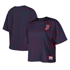 Boston Red Sox New Era Women's Boxy Pinstripe T-Shirt - MLB T-shirts
