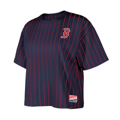 Boston Red Sox New Era Women's Boxy Pinstripe T-Shirt - MLB T-shirts
