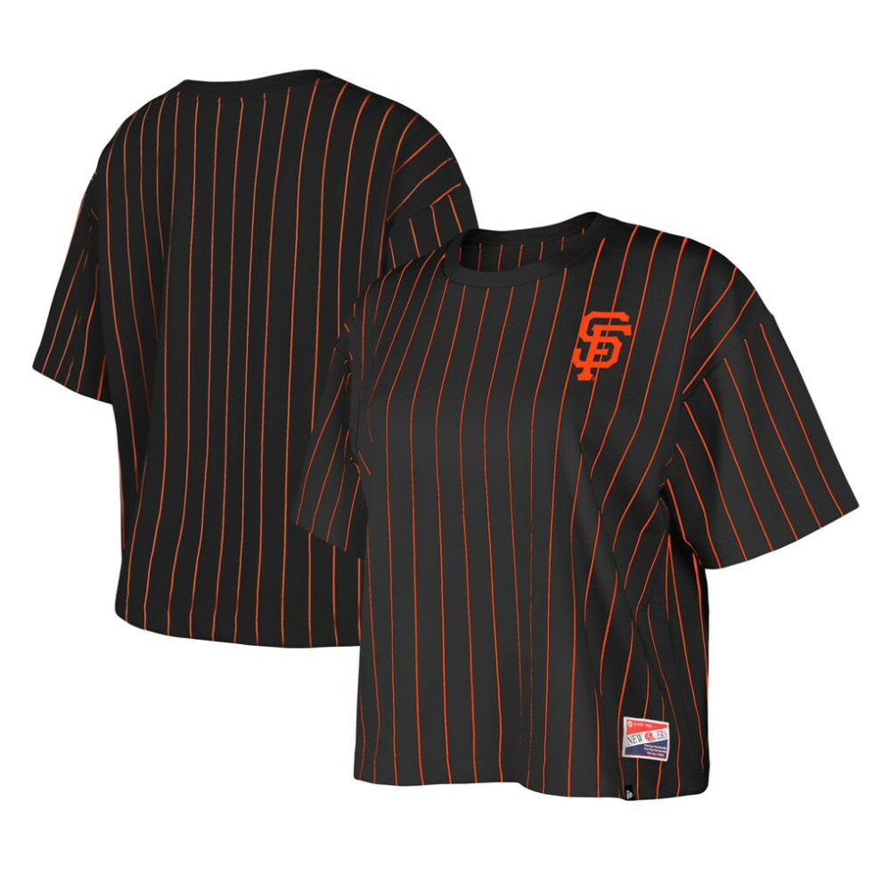 San Francisco Giants New Era Women's Boxy Pinstripe T-Shirt - MLB T-shirts