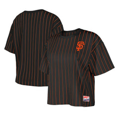 San Francisco Giants New Era Women's Boxy Pinstripe T-Shirt - MLB T-shirts