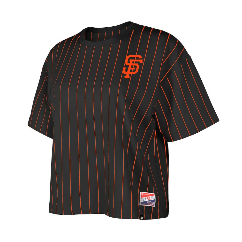 San Francisco Giants New Era Women's Boxy Pinstripe T-Shirt - MLB T-shirts