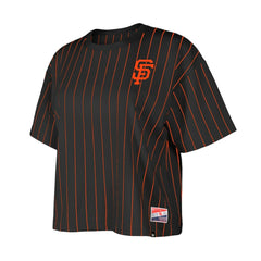 San Francisco Giants New Era Women's Boxy Pinstripe T-Shirt - MLB T-shirts