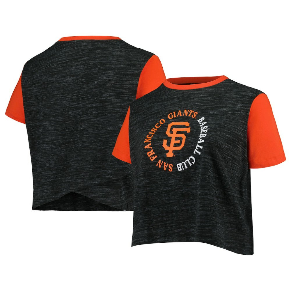San Francisco Giants New Era Women's Plus Size Crossover Back Cropped T-Shirt - MLB T-shirts