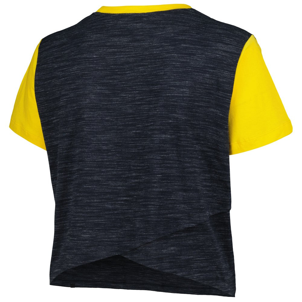 Milwaukee Brewers New Era Women's Plus Size Crossover Back Cropped T-Shirt - MLB T-shirts
