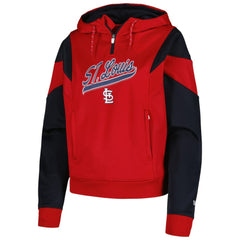 St. Louis Cardinals New Era Women's Color Block Fleece Quarter-Zip Hoodie - MLB Hoodies