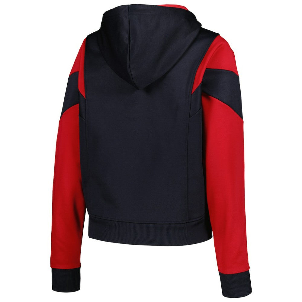 Boston Red Sox New Era Women's Color Block Fleece Quarter-Zip Hoodie - MLB Hoodies