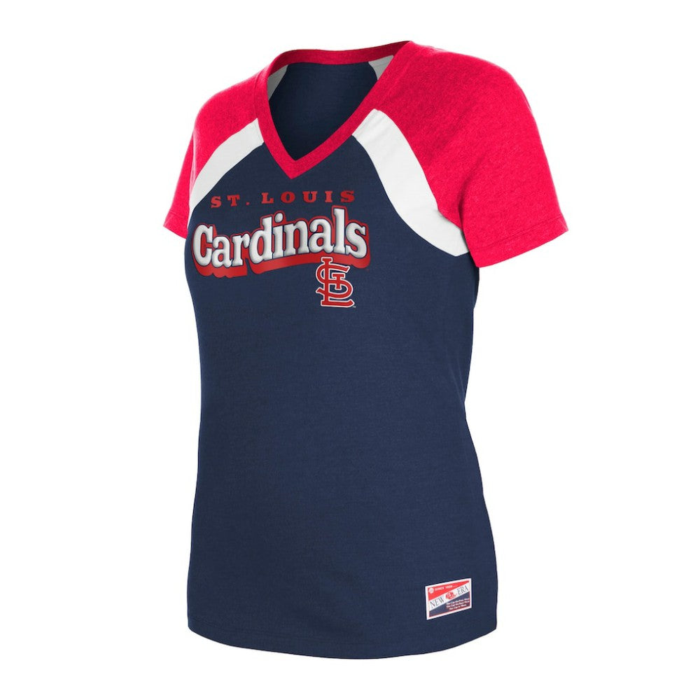 St. Louis Cardinals New Era Women's Heathered Raglan V-Neck T-Shirt - MLB T-shirts