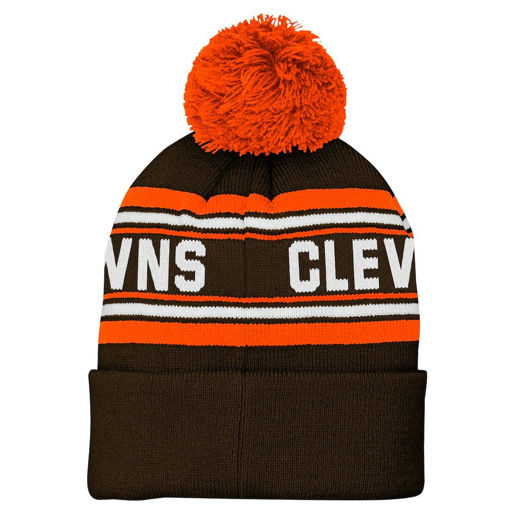 Cleveland Browns Youth Jacquard Cuffed Knit Hat with Pom | NFL Near me