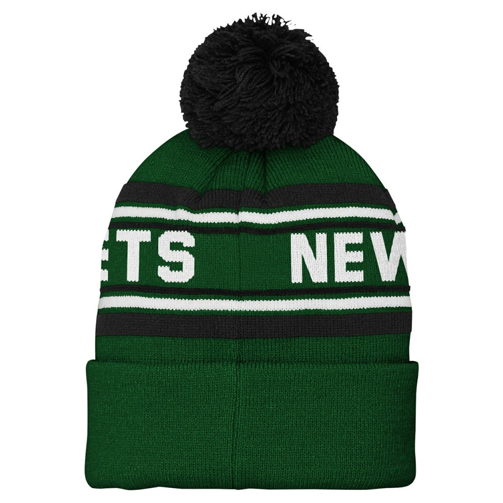 New York Jets Youth Jacquard Cuffed Knit Hat with Pom | NFL On sale