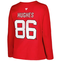 New Jersey Devils Profile Women's Plus Size Distressed Printed Name & Number Long Sleeve T-Shirt -  NHL T-shirts