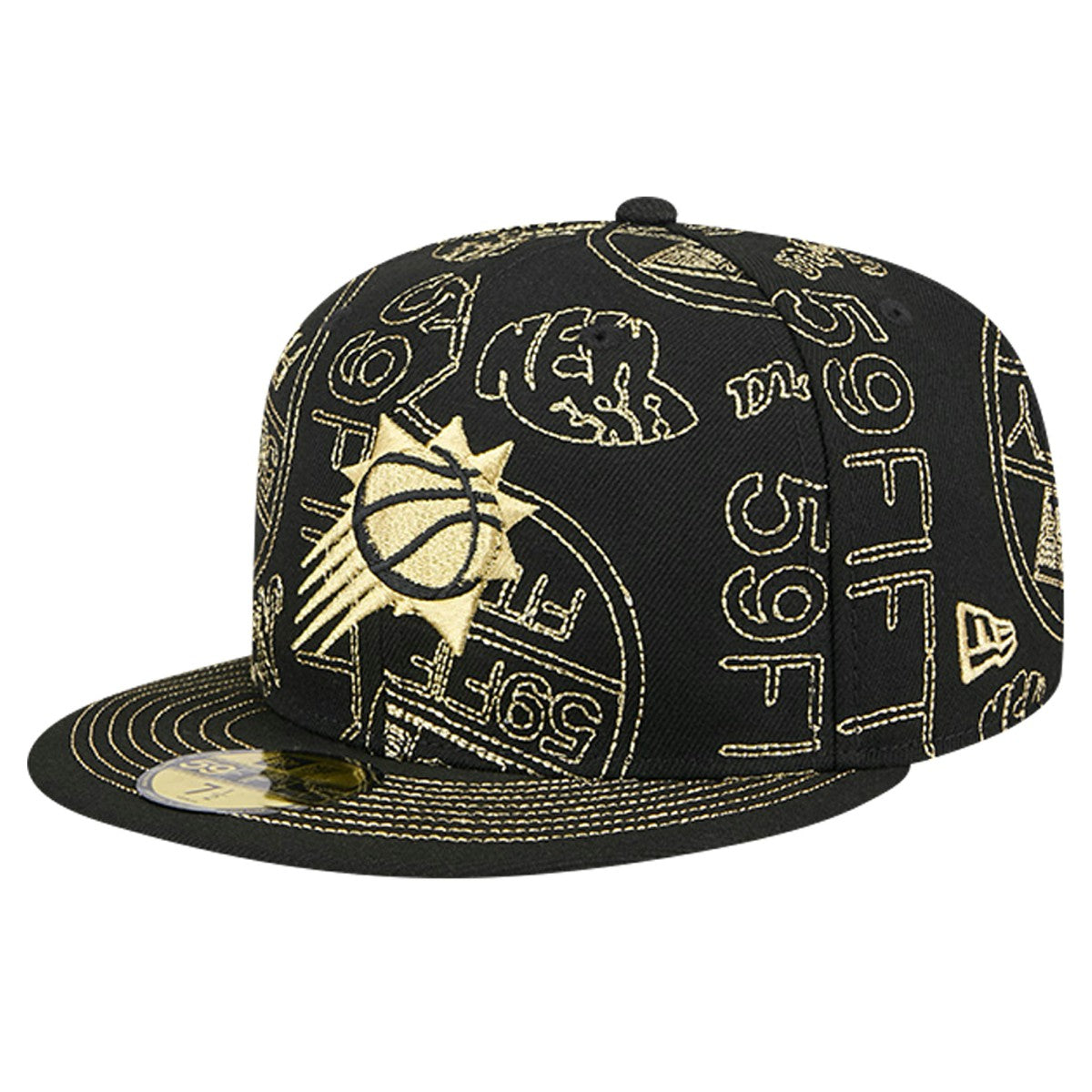 Black Phoenix Suns 59FIFTY Day Allover Print Stencil Fitted Hat | NBA
