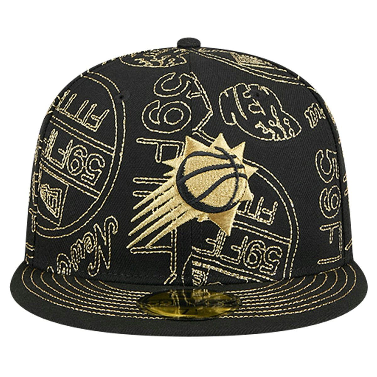 Black Phoenix Suns 59FIFTY Day Allover Print Stencil Fitted Hat | NBA