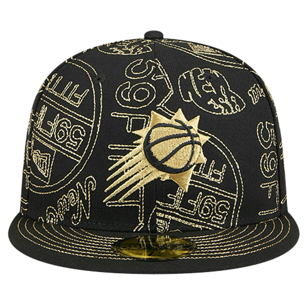 Black Phoenix Suns 59FIFTY Day Allover Print Stencil Fitted Hat | NBA