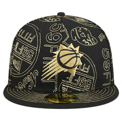 Black Phoenix Suns 59FIFTY Day Allover Print Stencil Fitted Hat | NBA