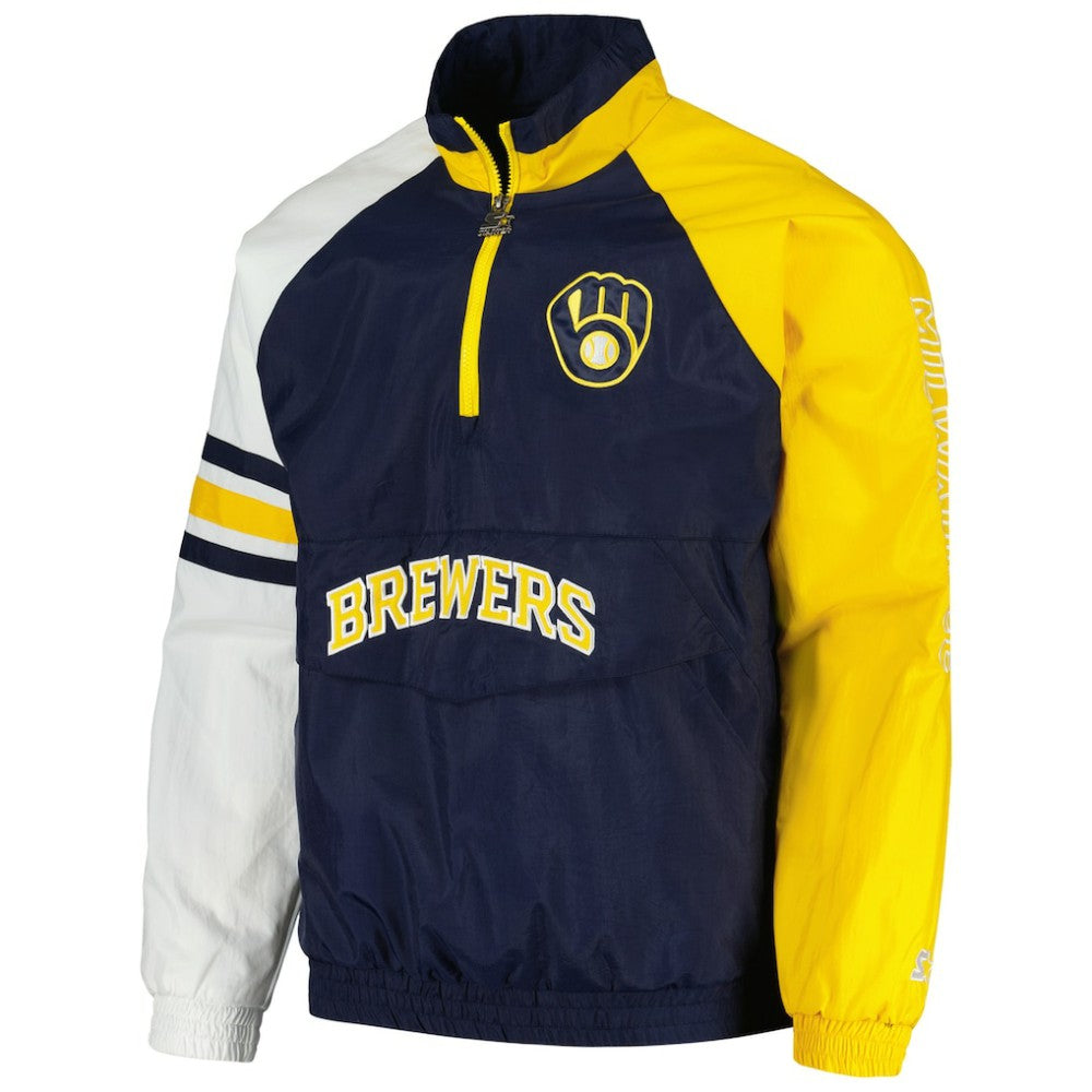 Milwaukee Brewers Starter Elite Raglan Half-Zip Jacket - MLB Jackets