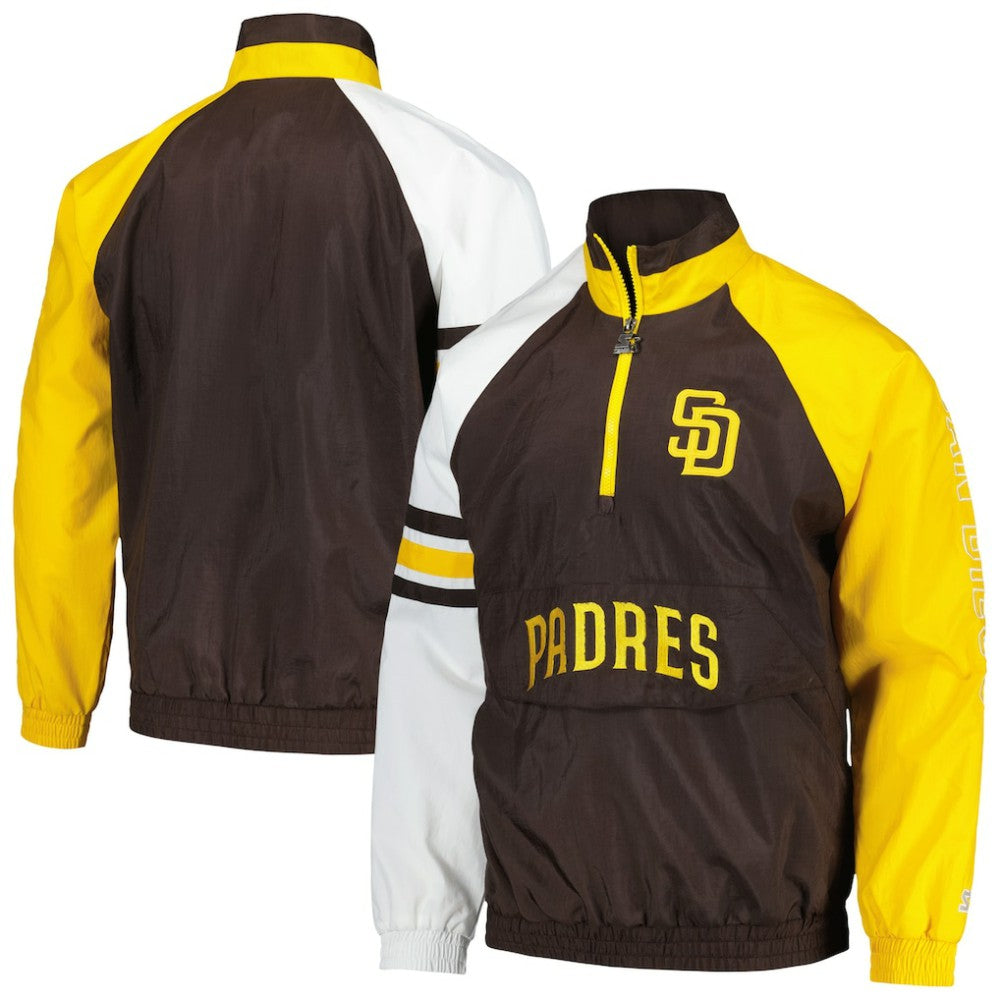 San Diego Padres Starter Elite Raglan Half-Zip Jacket - MLB Jackets
