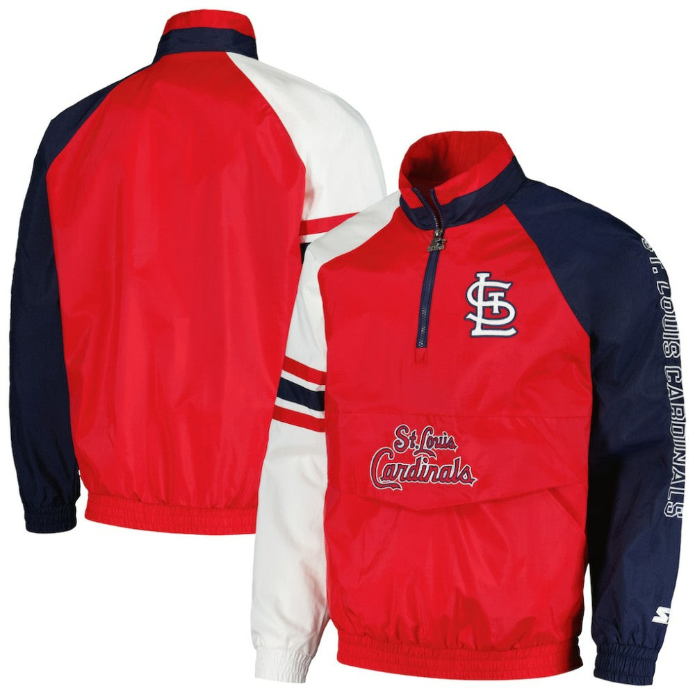 St. Louis Cardinals Starter Elite Raglan Half-Zip Jacket - MLB Jackets