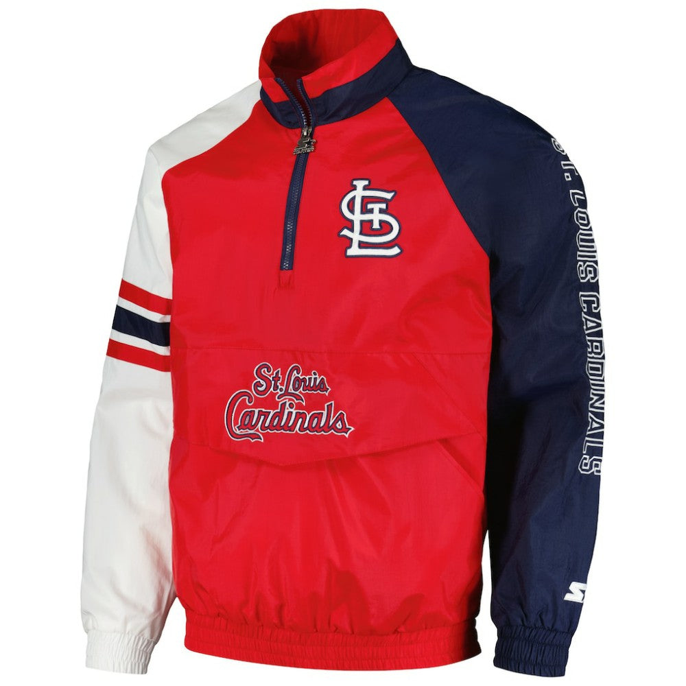 St. Louis Cardinals Starter Elite Raglan Half-Zip Jacket - MLB Jackets