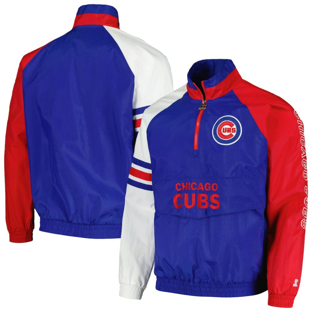 Chicago Cubs Starter Elite Raglan Half-Zip Jacket - MLB Jackets