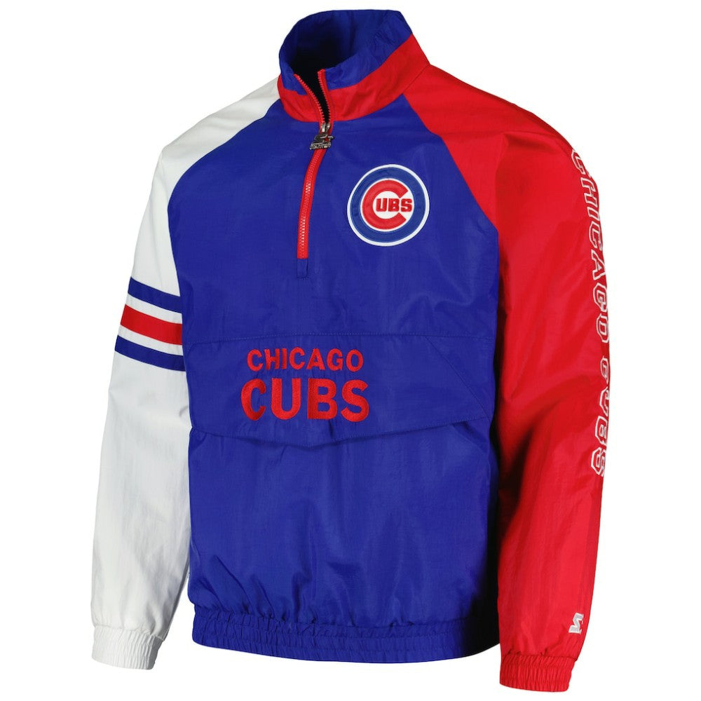 Chicago Cubs Starter Elite Raglan Half-Zip Jacket - MLB Jackets