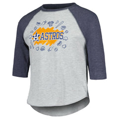 Houston Astros Soft as a Grape Youth Raglan 3/4 Sleeve T-Shirt - MLB T-shirts
