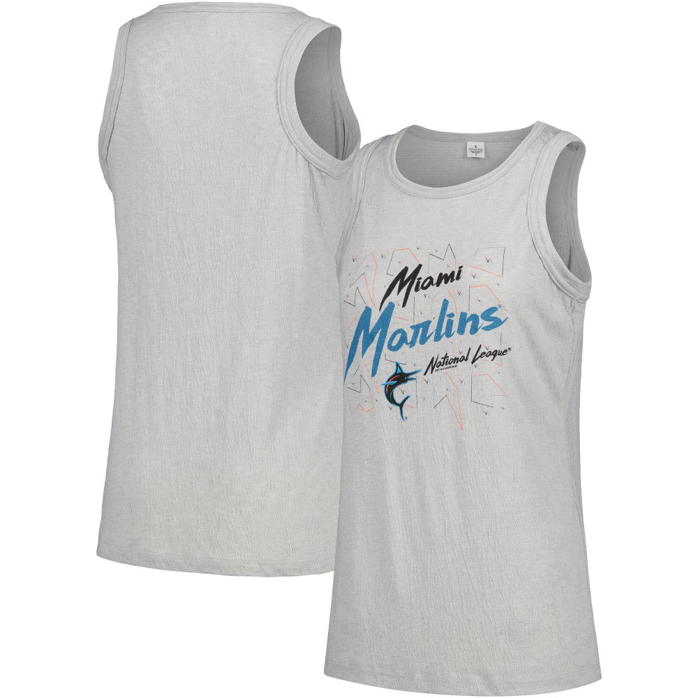 Miami Marlins Soft as a Grape Women's Gauze High Neck Tank Top - MLB Tanks