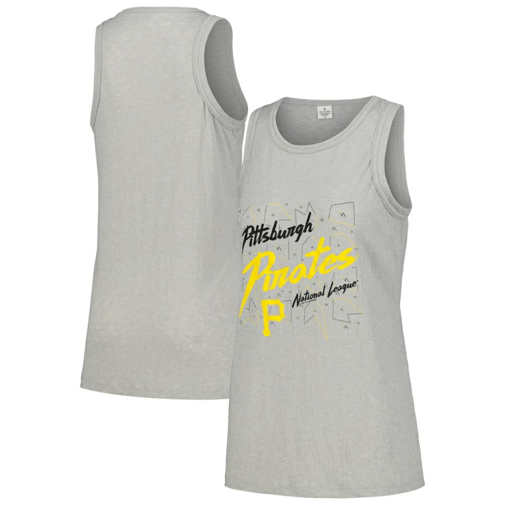 Pittsburgh Pirates Soft as a Grape Women's Gauze High Neck Tank Top - MLB Tanks