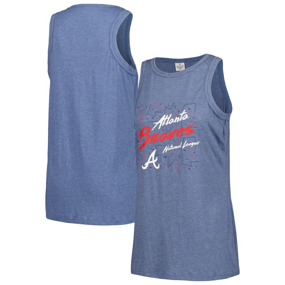 Atlanta Braves Soft as a Grape Women's Gauze High Neck Tank Top - MLB Tanks