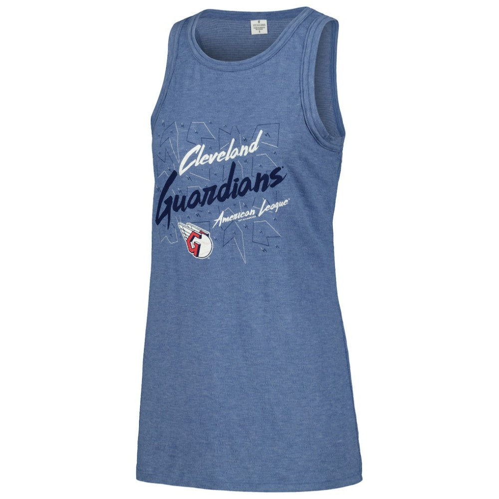 Cleveland Guardians Soft as a Grape Women's Gauze High Neck Tank Top - MLB Tanks