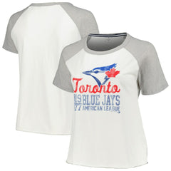 Toronto Blue Jays Soft as a Grape Women's Plus Size Baseball Raglan T-Shirt - MLB T-shirts
