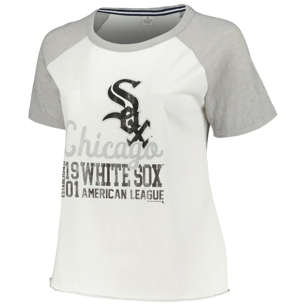 Chicago White Sox Soft as a Grape Women's Plus Size Baseball Raglan T-Shirt - MLB T-shirts