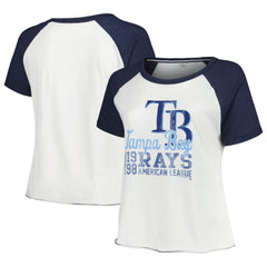 Tampa Bay Rays Soft as a Grape Women's Plus Size Baseball Raglan T-Shirt - MLB T-shirts