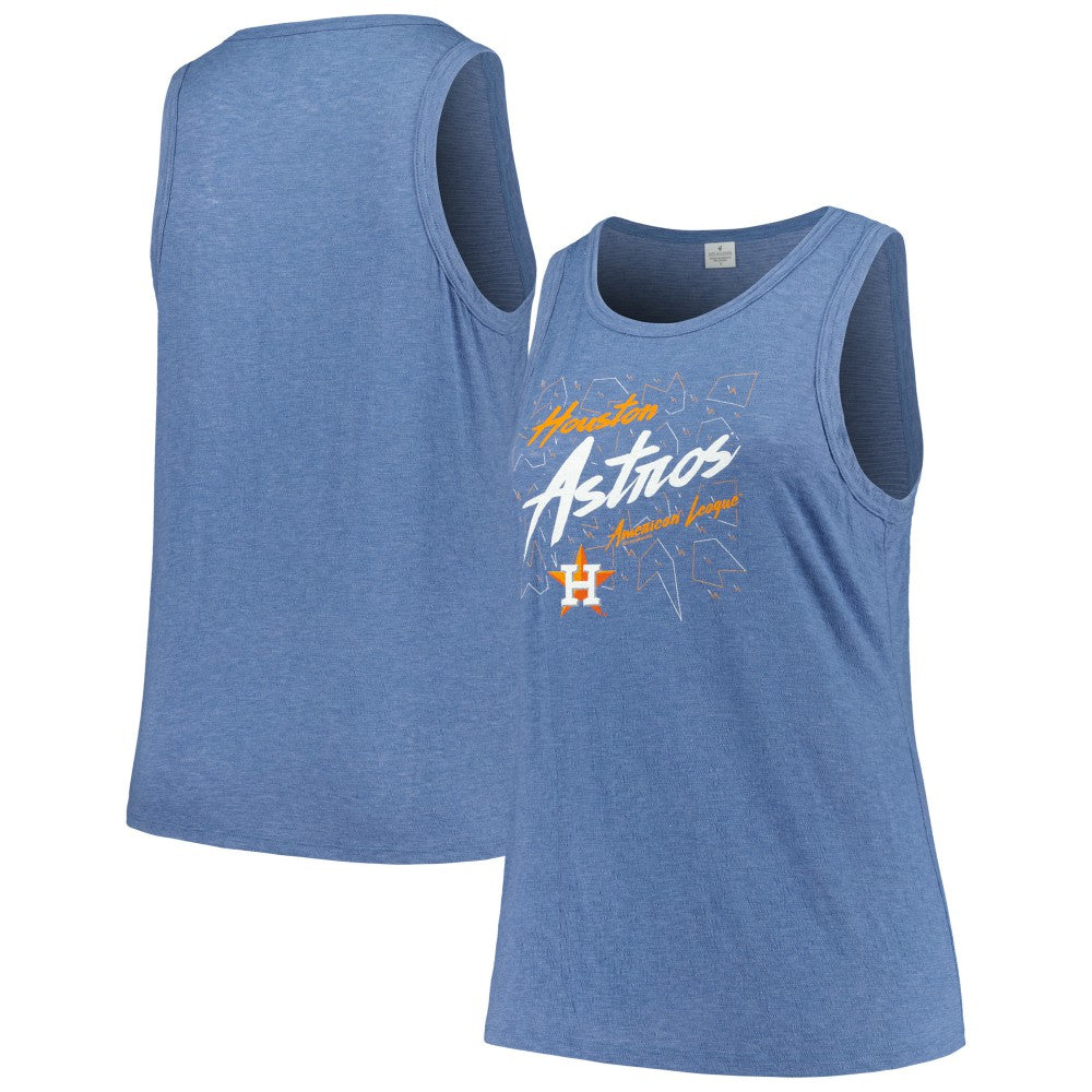Houston Astros Soft as a Grape Women's Plus Size Curvy High Neck Tri-Blend Tank Top - MLB Tanks
