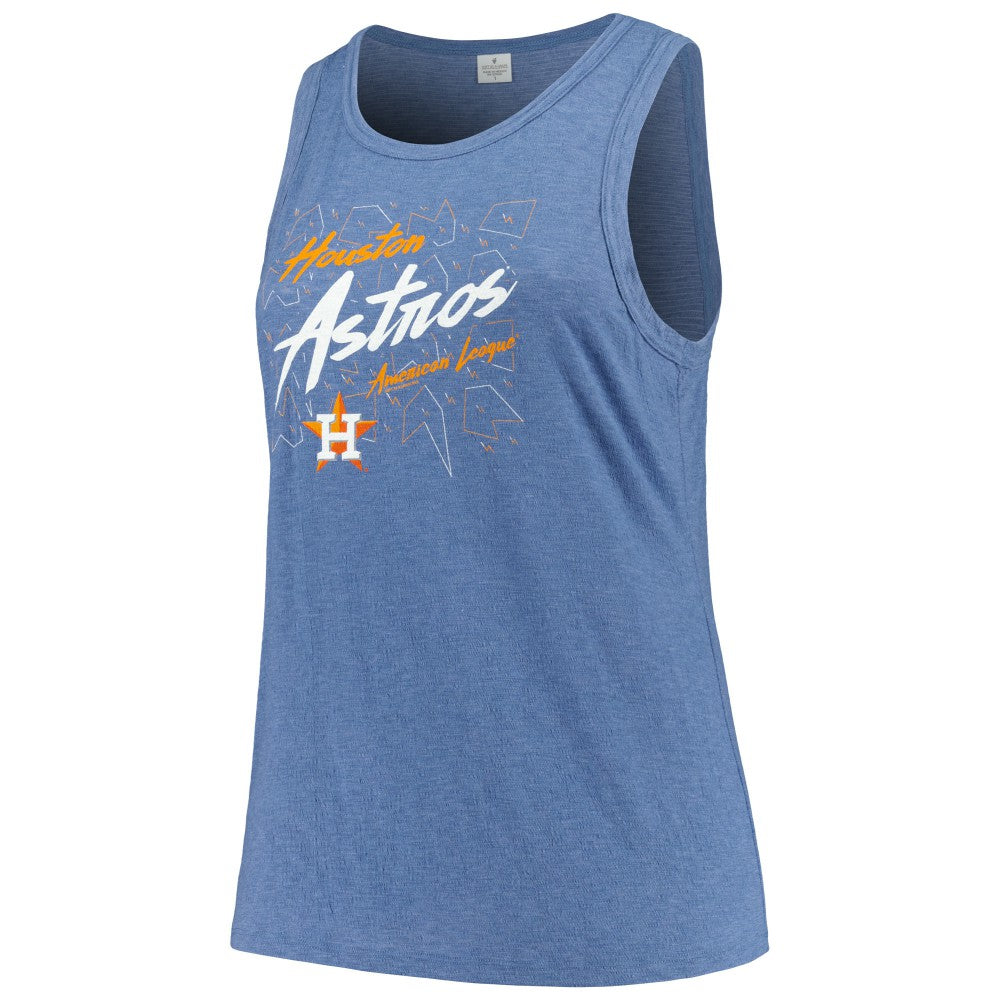 Houston Astros Soft as a Grape Women's Plus Size Curvy High Neck Tri-Blend Tank Top - MLB Tanks