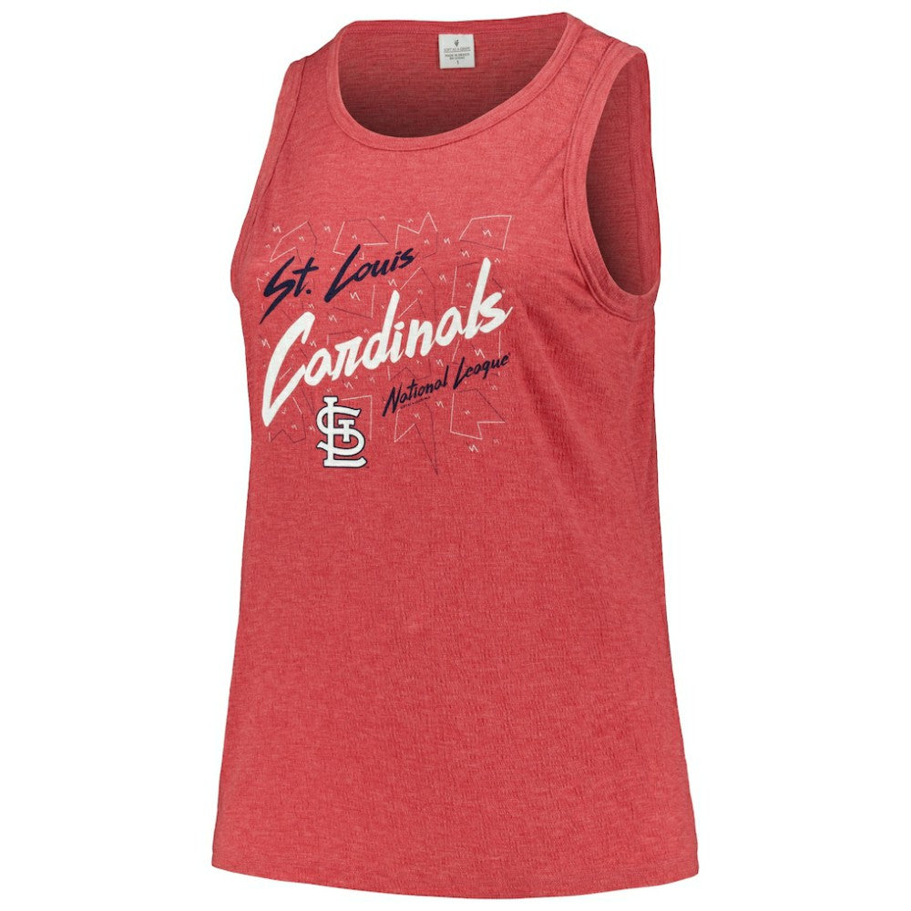 St. Louis Cardinals Soft as a Grape Women's Plus Size Curvy High Neck Tri-Blend Tank Top - MLB Tanks