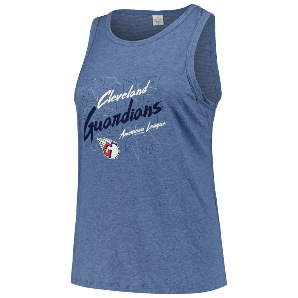 Cleveland Guardians Soft as a Grape Women's Plus Size Curvy High Neck Tri-Blend Tank Top - MLB Tanks