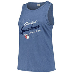 Cleveland Guardians Soft as a Grape Women's Plus Size Curvy High Neck Tri-Blend Tank Top - MLB Tanks