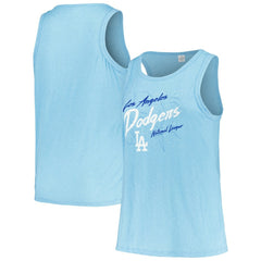 Los Angeles Dodgers Soft as a Grape Women's Plus Size Curvy High Neck Tri-Blend Tank Top - MLB Tanks