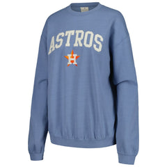 Houston Astros Soft as a Grape Women's Pigment Dye Pullover Sweatshirt - MLB Pullover