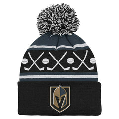 Vegas Golden Knights Preschool Faceoff Cuffed Knit Hat with Pom -  NHL Hats