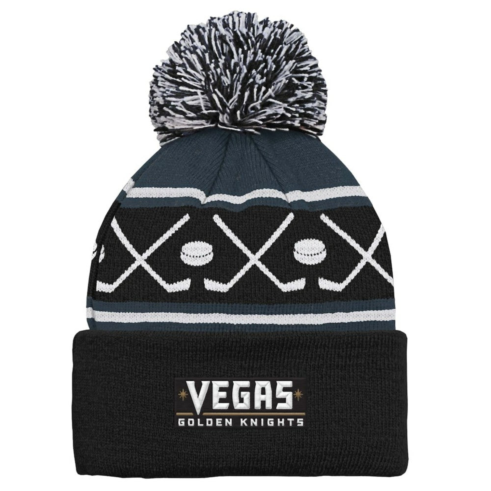Vegas Golden Knights Preschool Faceoff Cuffed Knit Hat with Pom -  NHL Hats
