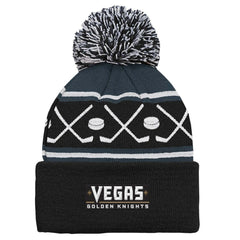 Vegas Golden Knights Preschool Faceoff Cuffed Knit Hat with Pom -  NHL Hats