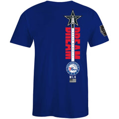 Philadelphia 76ers FISLL x Black History Collection Unisex T-Shirt - Blue for sale | NBA