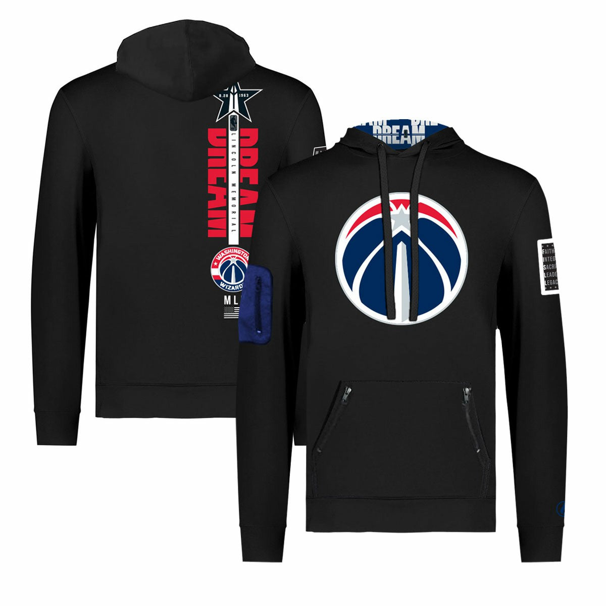 Washington Wizards FISLL x Black History Collection Unisex Pullover Hoodie - Black for sale | NBA