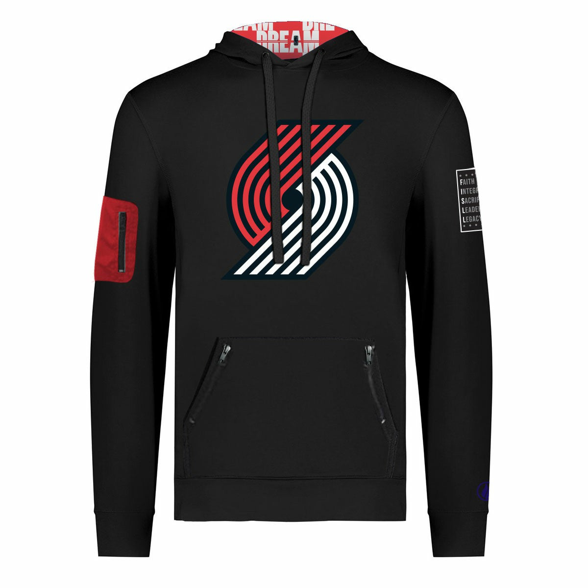 Portland Trail Blazers FISLL x Black History Collection Unisex Pullover Hoodie - Black discount | NBA