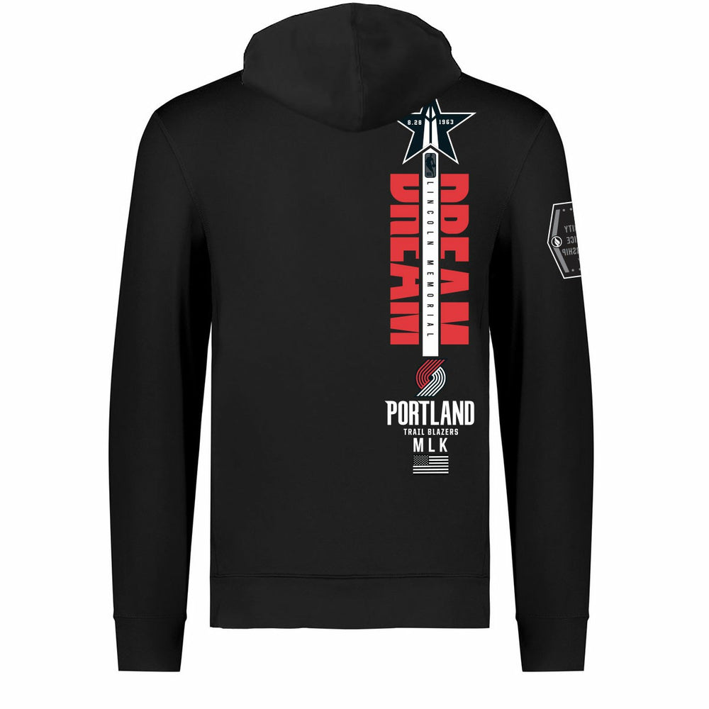 Portland Trail Blazers FISLL x Black History Collection Unisex Pullover Hoodie - Black discount | NBA