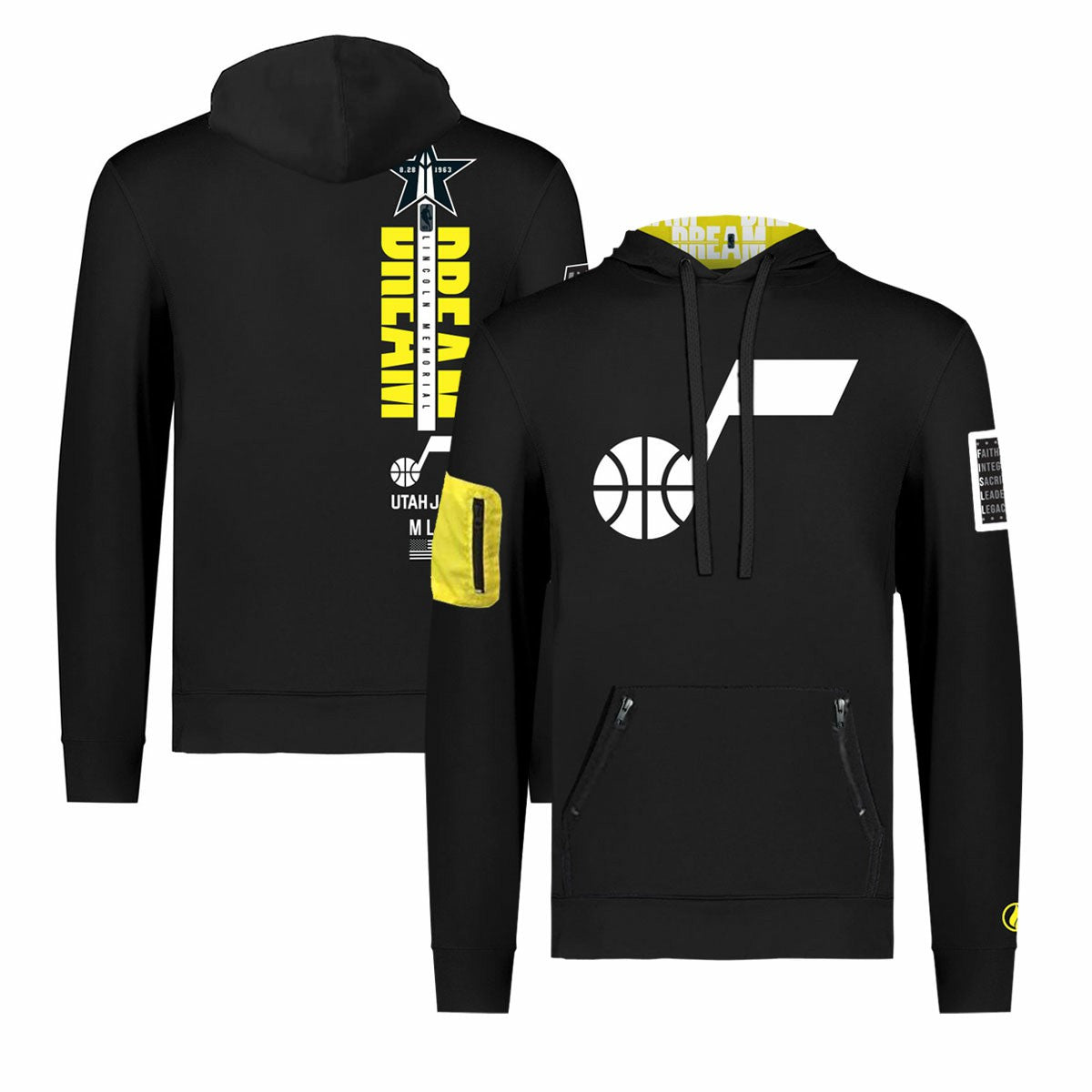 Utah Jazz FISLL x Black History Collection Unisex Pullover Hoodie - Black for sale | NBA