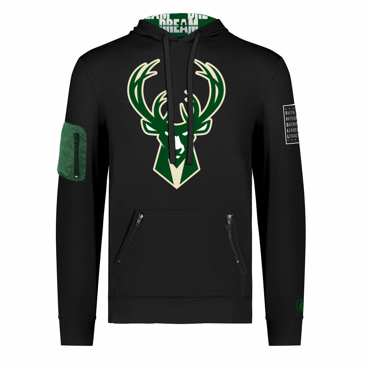 Milwaukee Bucks FISLL x Black History Collection Unisex Pullover Hoodie - Black outlet | NBA