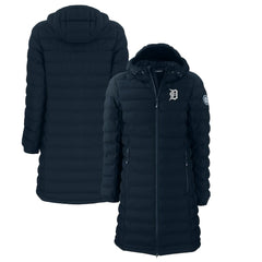 Detroit Tigers Cutter & Buck Women's Mission Ridge Repreve Eco Insulated Full-Zip Long Puffer Jacket - MLB Jackets