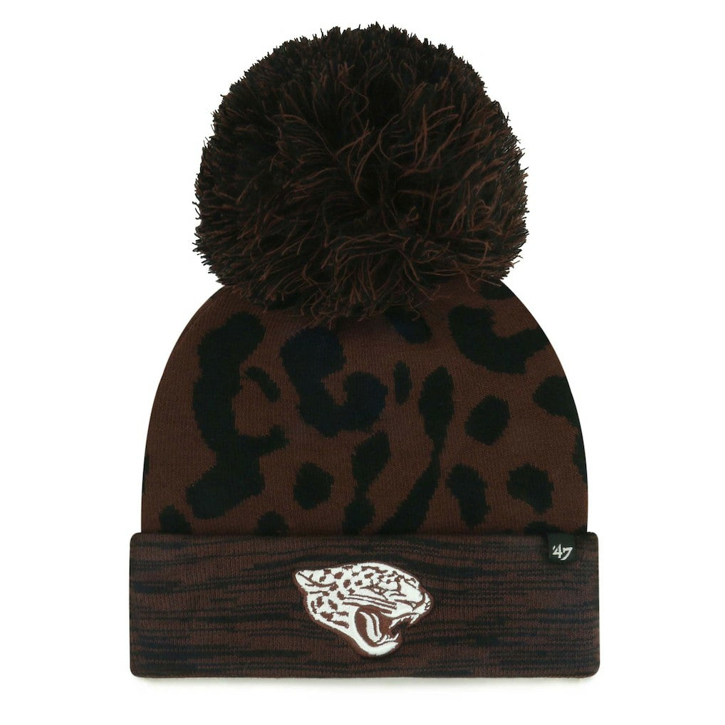Jacksonville Jaguars '47 Women's Cacao Cuffed Knit Hat with Pom | NFL On sale